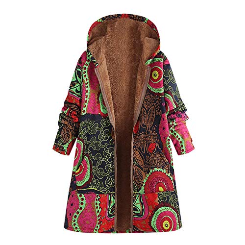 Mujer Sudadera con Capucha e Invierno de Manga Larga Chaqueta Caliente de Felpa con Cremallera Blusa Impresión Descuento Tamaño Grande Camisa Suéter para Mujer Otoño para Mujer (Rosado A, 4XL)