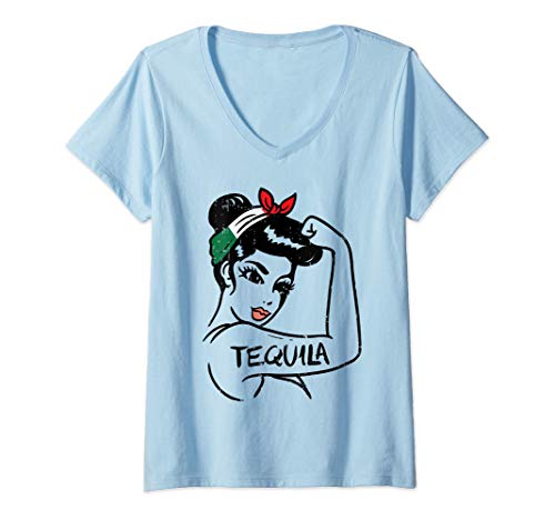 Mujer Unbreakable Strong Woman Tequila Cinco De Mayo Drinking Camiseta Cuello V