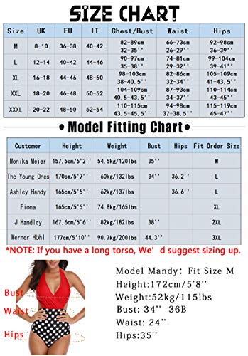 Mujer V-Cuello Trajes de baño Halter Una Pieza Push-up Acolchado Bra una Pieza Verde M (EU 36-38)