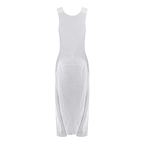 Mujer Verano Peto de Pantalones, Morbuy Moda Talla Grande Casual Largos Ancho Baggy Harem Mono Suelto Bolsillos Overoles Jumpsuit Tirantes Playa Fiesta Noche Oficina Embarazados (L,Blanco)