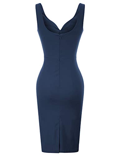 Mujer Vestido Azul Marino sin Mangas Vintage de Fiesta Sexy XL CL010987-4