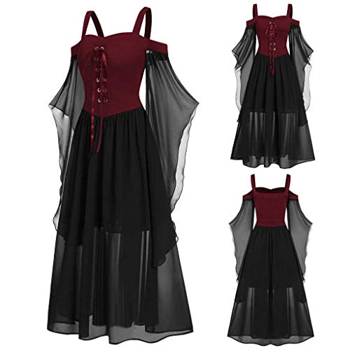 Mujer Vestido de Básico Halloween Faldas con Impresión con Calabaza de Manga Larga Vestidos de Mujer Camisa Casual Top Manga Larga Túnico Fiesta de Noche Vestidos Vintage Vestido Cuello