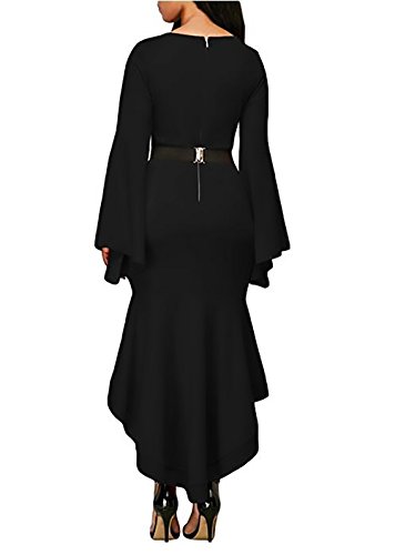 Mujer Vestidos De Fiesta De Noche De Niñas Elegantes Vintage Con Manga Larga De La Trompeta Cuello Redondo Ajustados Sirena Rodilla Y Rodilla Vestidos Coctel Vestidos Lapiz