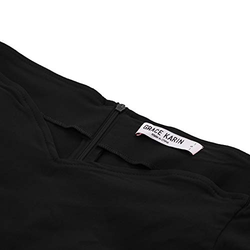 Mujer Vestidos Retro Mangas 3/4 de Cóctel V-Escote S CL011020-1