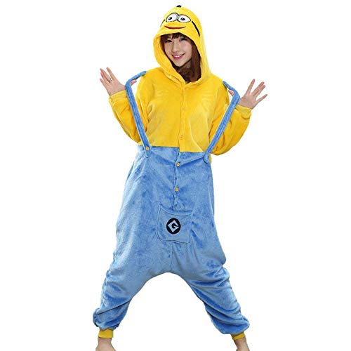 Mujeres Adulto Onesie Kigurumis Pijama Anime Dibujos Animados Divertido Mono Ropa de Dormir Carnaval Fiesta Traje XL Minions