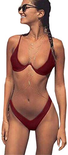Mujeres Bikini Push Up Relleno Relleno Strappy Halter bañador de Dos Piezas Trajes de baño Individualidad reuniendo Soporte de Acero Dividido