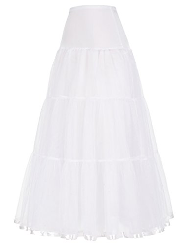 Mujeres Enaguas Rockabilly Cancan para Vestido Largo Blancos L
