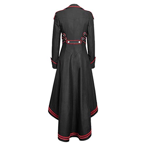 Mujeres Más Tamaño Abrigos, Mujeres Góticas Moda Larga Chaqueta Tren Tren Vintage Medieval Trajes paraChaqueta Mujer Invierno Venta, negro, XXL