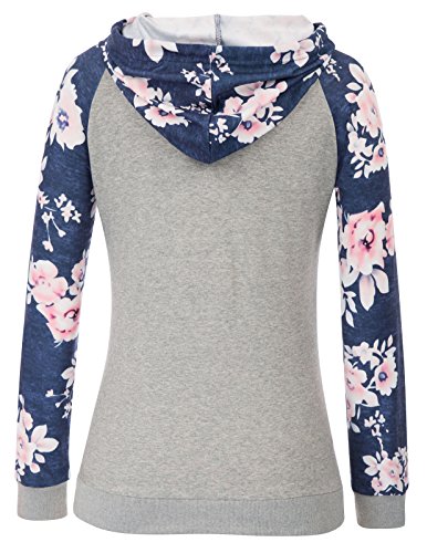 Mujeres Maternidad Lactancia con Capucha Lactancia Tops Canguro de Bolsillo Gris 2XL