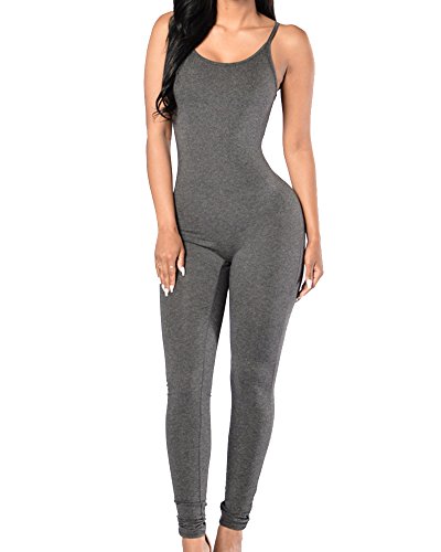 Mujeres Sin Mangas Mono Deportes Pantalones Larga Jumpsuit Marengo S