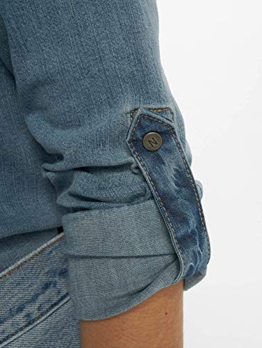 NAME IT Nmdilem LS Slim Shirt Vi027mb Noos Blusa, Azul (Medium Blue Denim), 44 (Talla del Fabricante: X-Large) para Mujer