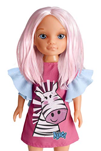 Nancy - Un Día de Color, muñeca con el pelo rosa (Famosa 700015030)