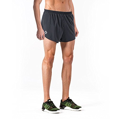NAVISKIN Pantalones Cortos para Hombres Shorts Deportivos de Correr Fitness Secado Rápido Ligero Súper Transpirable Elásticos 7.6cm Gris M
