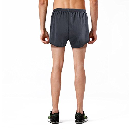 NAVISKIN Pantalones Cortos para Hombres Shorts Deportivos de Correr Fitness Secado Rápido Ligero Súper Transpirable Elásticos 7.6cm Gris M