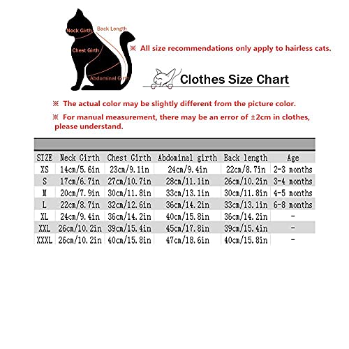 NELIT Sphynx Gato Ropa Abrigo Sin Pelo Ropa De Gato-Blanco_XS