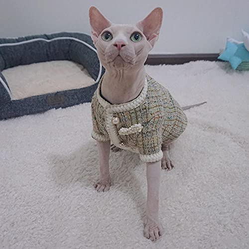 NELIT Sphynx Gato Ropa Abrigo Sin Pelo Ropa De Gato-Blanco_XS