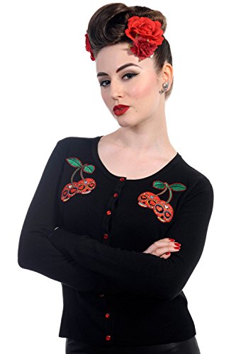 New Banned Skull Cherries Rockabilly - Cárdigan retro punk para mujer