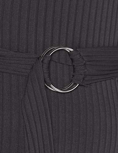 New Look Carley Rib Ring Belt Mono, Negro (Black 1), 40 para Mujer