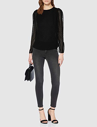 New Look Dave Dobby Gathered Slv Shell Camisa, Negro, 12 para Mujer