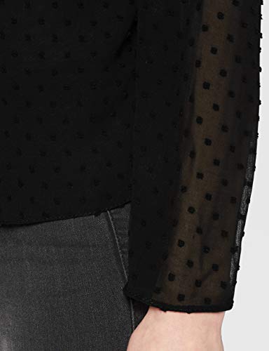 New Look Dave Dobby Gathered Slv Shell Camisa, Negro, 12 para Mujer