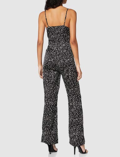New Look GO EC Demi Sateen Strap JSUIT Camisa, Patrón Negro, 44 para Mujer