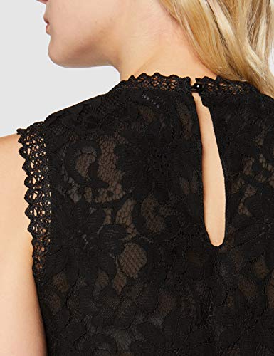 New Look Go H Nk Lace Trim PLTD Shell T:1:s6 Camisa, Negro (Black 1), 34 (Talla del Fabricante: 6) para Mujer