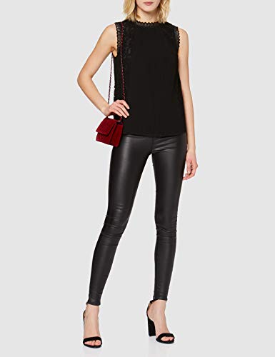 New Look Go H Nk Lace Trim PLTD Shell T:1:s6 Camisa, Negro (Black 1), 34 (Talla del Fabricante: 6) para Mujer