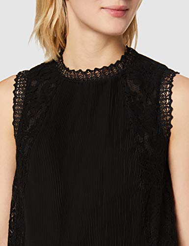 New Look Go H Nk Lace Trim PLTD Shell T:1:s6 Camisa, Negro (Black 1), 34 (Talla del Fabricante: 6) para Mujer