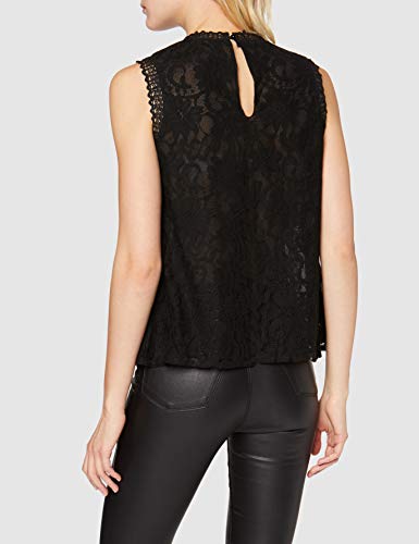 New Look Go H Nk Lace Trim PLTD Shell T:1:s6 Camisa, Negro (Black 1), 34 (Talla del Fabricante: 6) para Mujer