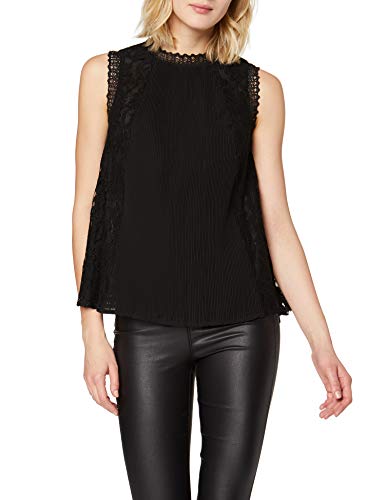 New Look Go H Nk Lace Trim PLTD Shell T:1:s6 Camisa, Negro (Black 1), 34 (Talla del Fabricante: 6) para Mujer