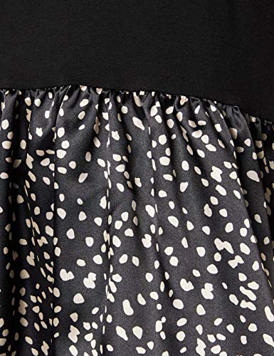 New Look T Markmaking Spot Satin Peplum Camisa, Patrón Negro, 8 para Mujer