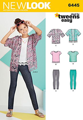 New Look/Knit Top y Leggings de Kimono de niña patrón de Costura, Papel