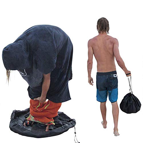 N/I Estera De Cambio De Traje De Buceo, Nueva Funda De Almacenamiento De Natación En La Playa Impermeable Negra Pura, Traje De Buceo, Bolsa De Almacenamiento Rápido para Traje De Surf En La Playa