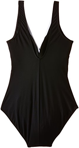 Nickey Nobel 60.32.8033 Ladies Bathingsuit Piping-Jolijn Bañador, Schwarz/Schwarz, 44 para Mujer