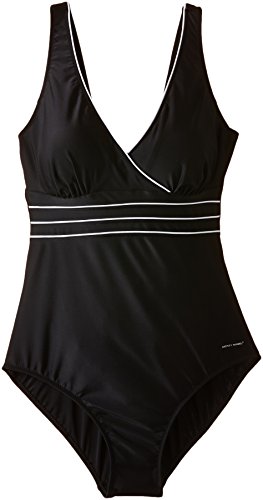 Nickey Nobel 60.32.8033 Ladies Bathingsuit Piping-Jolijn Bañador, Schwarz/Schwarz, 44 para Mujer