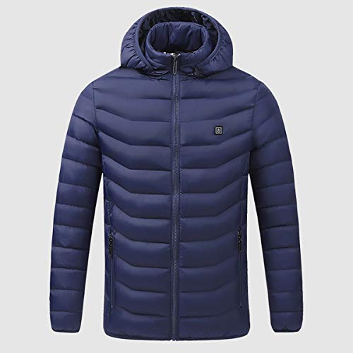 NICOLIE Abrigos Térmicos USB Eléctricos, Chaleco, Chaqueta, 4 Almohadillas Térmicas, Calentador Corporal, Abdomen, Cuello, Espalda, Hombres, Mujeres - L