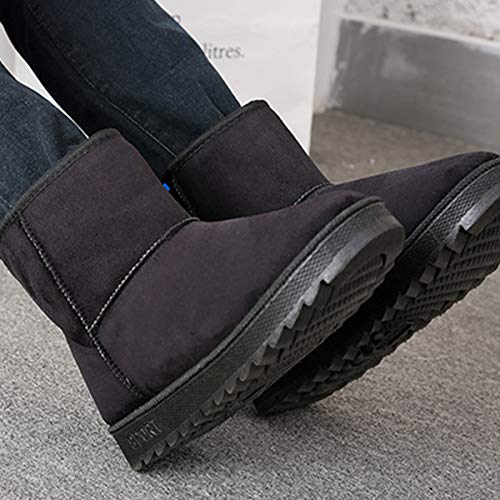 NICOLIE Botas Eléctricas De Invierno para Hombre, Zapatos De Nieve, Zapatos De Plantillas De Calefacción Cálida con Alimentación USB - Negro - 41