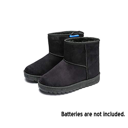 NICOLIE Botas Eléctricas De Invierno para Hombre, Zapatos De Nieve, Zapatos De Plantillas De Calefacción Cálida con Alimentación USB - Negro - 41