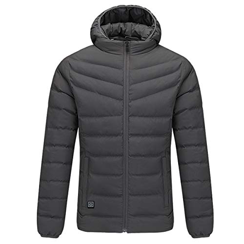 NICOLIE Calentador De Calefacción Inteligente USB Eléctrico Abrigos Chaqueta Cálida Compatible con Hombres Mujeres - Negro - 3XL