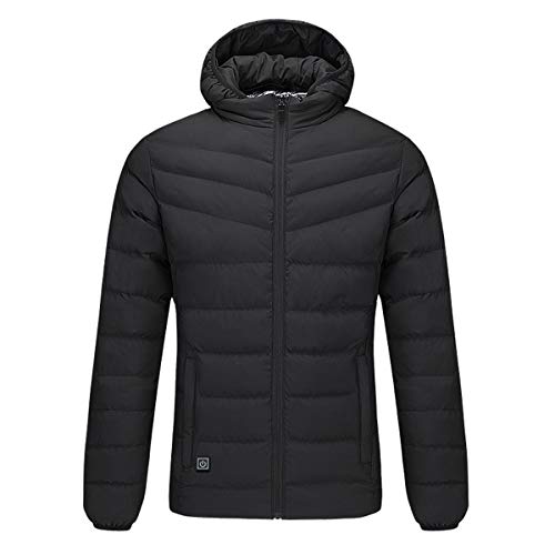NICOLIE Calentador De Calefacción Inteligente USB Eléctrico Abrigos Chaqueta Cálida Compatible con Hombres Mujeres - Negro - 3XL