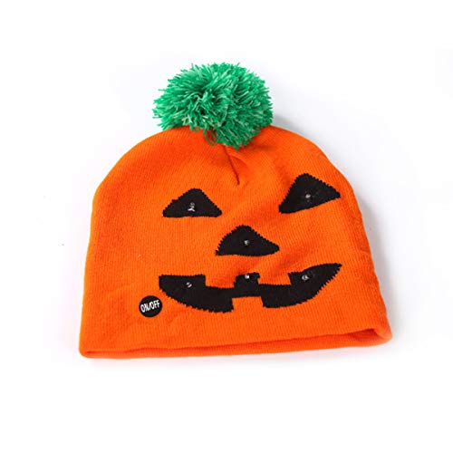 NICOLIE Halloween Led Hat Beanie Gorro De Punto Light Up Xmas Compatible con Mujeres Hombres Unisex - 1