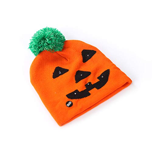 NICOLIE Halloween Led Hat Beanie Gorro De Punto Light Up Xmas Compatible con Mujeres Hombres Unisex - 1