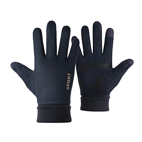 NICOLIE Hombres Mujeres Guantes De Invierno Pantalla Táctil Cálida Guantes De Conducción De Ciclismo Antideslizantes - Azul Oscuro