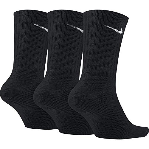 NIKE 3Ppk Value Cotton Crew Calcetines, Unisex Adulto, Negro/Blanco, S/ 34-38