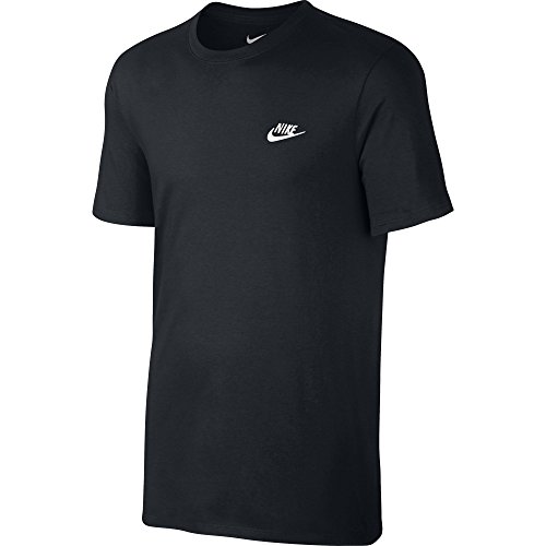 NIKE Camiseta Bordada Club Futura, Hombre, 827021, Negro/Blanco, XX-Large Tall Tall