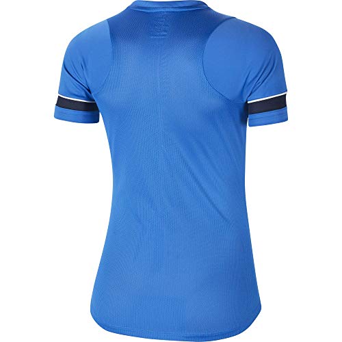 NIKE Camiseta de Entrenamiento para Mujer Academy 21, Mujer, Camiseta, CV2627-463, Azul/Blanco/Negro, Large