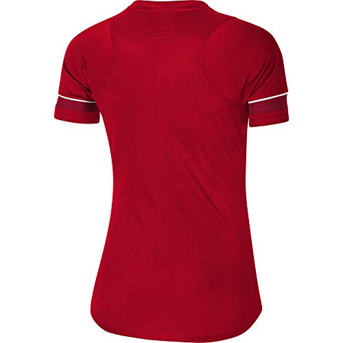 NIKE Camiseta de Entrenamiento para Mujer Academy 21, Mujer, Camiseta, CV2627-657, Rojo/Blanco/Rojo, Medium