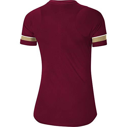 NIKE Camiseta de Entrenamiento para Mujer Academy 21, Mujer, Camiseta, CV2627-677, Rojo/Blanco/Dorado/Blanco, Extra-Large