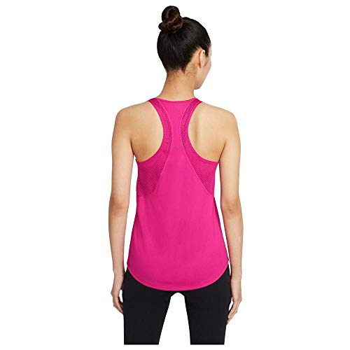 NIKE Camiseta de Running para Mujer, Color Rojo y Plateado Reflectante