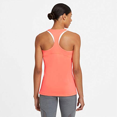 Nike Camiseta de tirantes para mujer W Np Tank All Over Mesh, Mujer, naranja, large